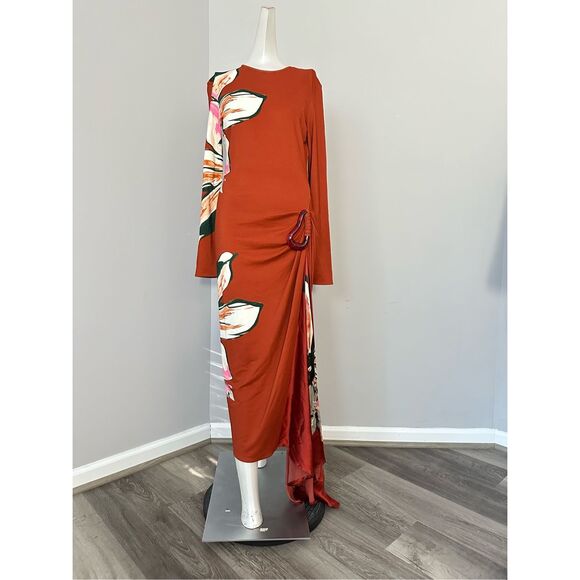 Silvia Tcherassi Floral Rust Midi Dress - Picture 5 of 11